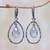 Gold Accented Blue Chalcedony Dangle Earrings from Bali 'Eternity Dew in Blue'