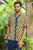 Triangle Motif Men's Batik Cotton Shirt from Bali 'Bold and Confident'