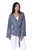 Floral Printed Cotton Jacket in Cerulean from India 'Garden Bliss'