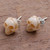 Hand-Carved Skull Bone Stud Earrings from Bali 'Faces of Trunyan'