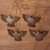 Coconut Shell Dove Ornaments from Bali Set of 4 'Sacred Doves'