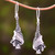 Sterling Silver Bat Dangle Earrings from Bali 'Sleeping Bats'