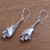 Sterling Silver Bat Dangle Earrings from Bali 'Sleeping Bats'