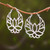 Sterling Silver Lotus Flower Hoop Earrings 1.5 inch 'Elegant Padma'