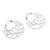 Sterling Silver Lotus Flower Hoop Earrings 1.5 inch 'Elegant Padma'