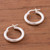 Sandblasted Sterling Silver Hoop Earrings from Peru 'Classic Gleam'