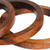 Set of 3 Hand-Carved Mango Wood Bangle Bracelets from India 'Fashionable Trio'