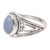 Oval Chalcedony Cocktail Ring Crafted in India 'Gleaming Appeal'