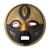Round African Wood Mask with Brass and Aluminum Accents 'Third Eye'