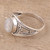 Oval Rainbow Moonstone Cocktail Ring from India 'Gleaming Appeal'