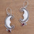 Garnet Moon Dangle Earrings Crafted in Bali 'Bun Crescents'