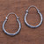 Patterned Sterling Silver Hoop Earrings from Bali 'Loop Tradition'