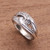 Patterned Sterling Silver Band Ring from Bali 'Elegant Link'