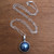 Blue Cultured Pearl Pendant Necklace from Bali 'Ocean Orb'