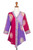 Red and Purple Hand Batik Textured Rayon Flowing Tunic 'Color Symphony in Purple'