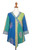 Green and Blue Hand Batik Textured Rayon Flowing Tunic 'Color Symphony in Green'