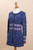 Nature-Themed 100 Baby Alpaca Cardigan in Indigo from Peru 'Romantic Nature in Indigo'