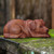 Hand-Carved Suar Wood Dog Sculpture from Bali 'Good Boy'