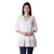 Eyelet Pattern Cotton Blouse in White from India 'Hakoba in White'