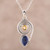 Lapis Lazuli and Citrine Pendant Necklace from India 'Wondrous Coil'