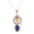 Lapis Lazuli and Citrine Pendant Necklace from India 'Wondrous Coil'