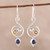 Lapis Lazuli and Citrine Earrings Crafted in India 'Swirling Royal'