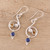 Lapis Lazuli and Citrine Earrings Crafted in India 'Swirling Royal'