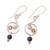 Lapis Lazuli and Citrine Earrings Crafted in India 'Swirling Royal'