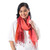 Cotton Wrap Scarves in Red Pink and Orange Pair 'Delightful Breeze in Red'