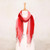 Cotton Wrap Scarves in Red Pink and Orange Pair 'Delightful Breeze in Red'