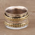 Sterling Silver and Brass Spinner Ring from India 'Energetic Quintet'