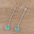 4 Carat Chalcedony Dangle Earrings from India 'Morning Drops'