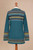 Cable Knit 100 Alpaca Cardigan in Teal from Peru 'Patchwork in Teal'