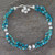 Cultured Pearl and Calcite Beaded Strand Anklet from India 'Nautical Song'