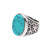 Men's Sterling Silver and Oval Recon. Turquoise Ring 'Turquoise Vibe'