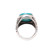 Men's Sterling Silver and Oval Recon. Turquoise Ring 'Turquoise Vibe'