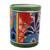 Cylindrical Talavera-Style Ceramic Vase from Mexico 'Colorful Bouquet'