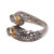 Gold Accented Blue Topaz Wrap Ring from Bali 'Double Marquise'