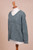 Azure Blue Baby Alpaca Blend Long Sleeve V-Neck Knit Sweater 'Mesa Mist'