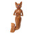 Suar Wood Mermaid Cat Wall Sculpture from Bali 'Mermaid Cat'