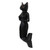 Black Suar Wood Mermaid Cat Wall Sculpture from Bali 'Black Mermaid Cat'
