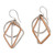 Geometric Sterling Silver and Copper Dangle Earrings 'Geometric Trio'