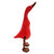 Acacia Wood and Bamboo Root Duck Sculpture in Red from Bali 'Barefoot Duck'