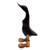 Black Acacia Wood and Bamboo Root Duck Sculpture from Bali 'Stomping Duck in Black'