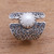White Cultured Pearl Cocktail Ring from Bali 'Temple of the Moon'