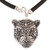 Sterling Silver Spotted Jaguar Pendant Necklace from Mexico 'Stylized Jaguar'