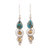 Citrine and Composite Turquoise Dangle Earrings from India 'Glistening Curl'