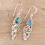Citrine and Composite Turquoise Dangle Earrings from India 'Glistening Curl'