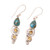 Citrine and Composite Turquoise Dangle Earrings from India 'Glistening Curl'