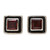 Faceted Garnet Square Stud Earrings from India 'Fire Frame'